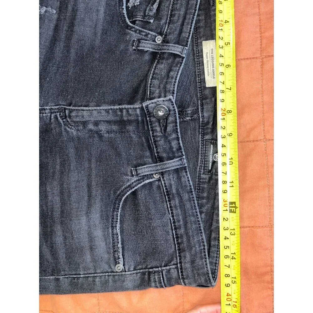 Adriano Goldschmied The Legging Ankle Super Skinny Jeans Black Distressed 27